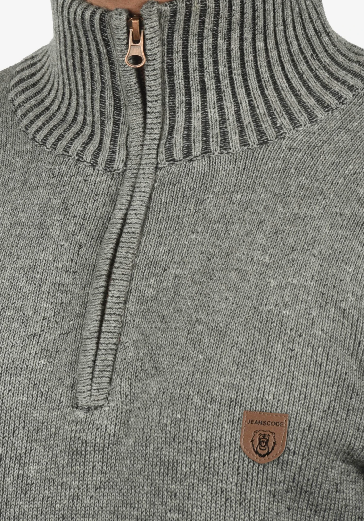 Indicode Jeans Coltruien Trui Nathen Heren Grijs 4 Indicode Jeans Coltruien Trui Nathen Heren Grijs - Image 4