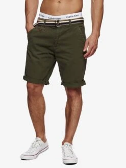 Indicode Jeans Chino Shorts Regular Chino Cuba Heren Kaki