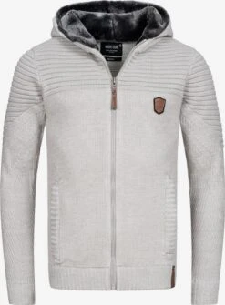 Indicode Jeans Vesten Gebreid Vest Lothian Heren Lichtgrijs