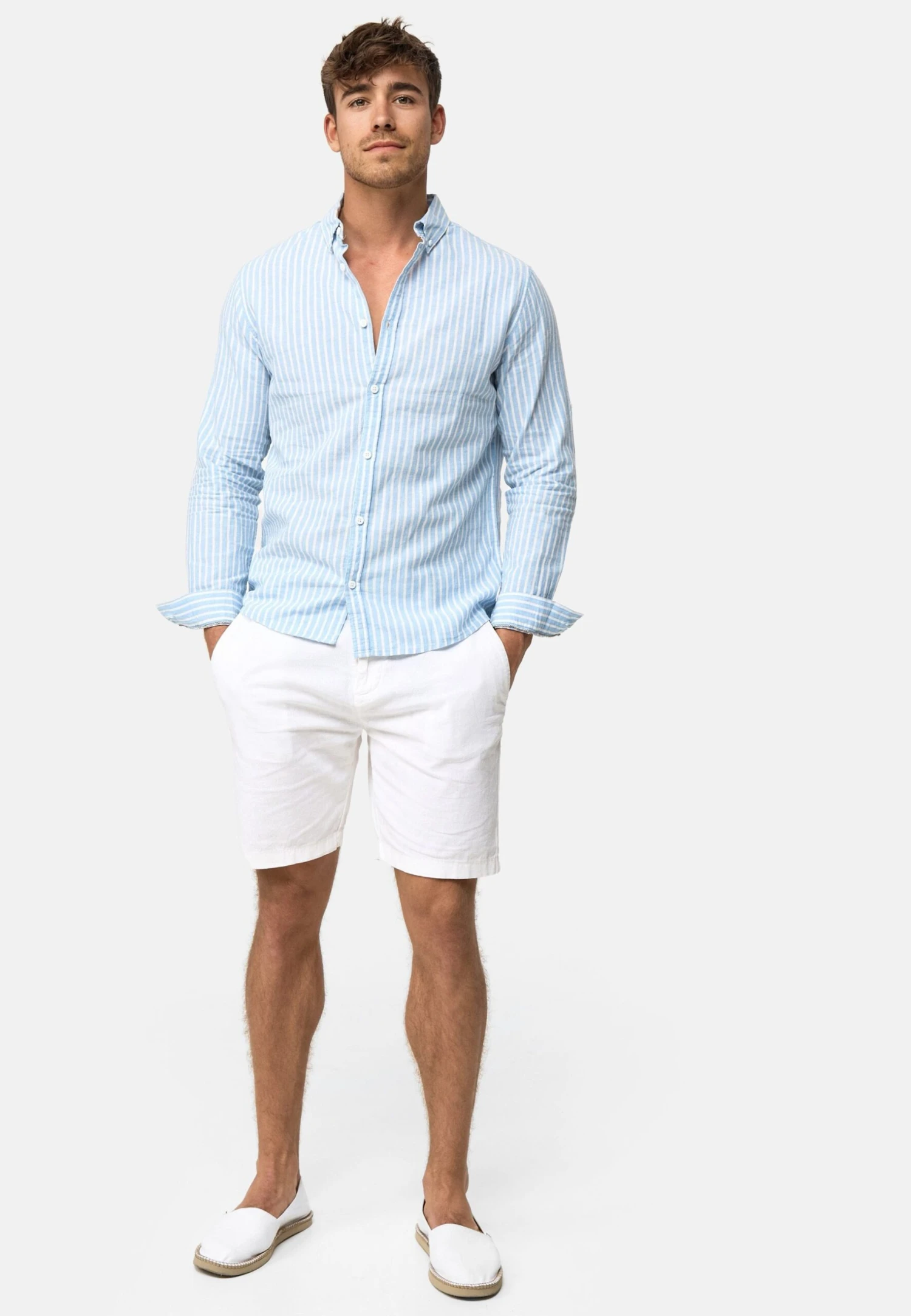 Indicode Jeans Langarm Brayden - Overhemd - Moonlight 2 Indicode Jeans Langarm Brayden - Overhemd - Moonlight - Image 2