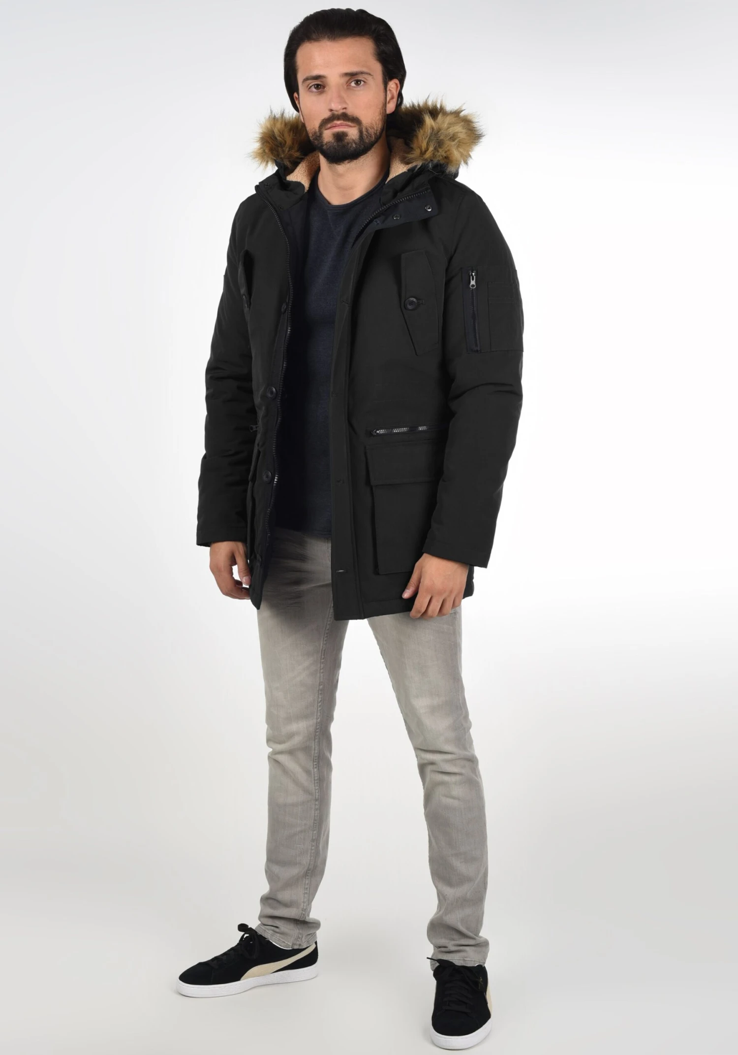 Indicode Jeans Parkas Winterparka Ruffy Heren Zwart 3 Indicode Jeans Parkas Winterparka Ruffy Heren Zwart - Image 3