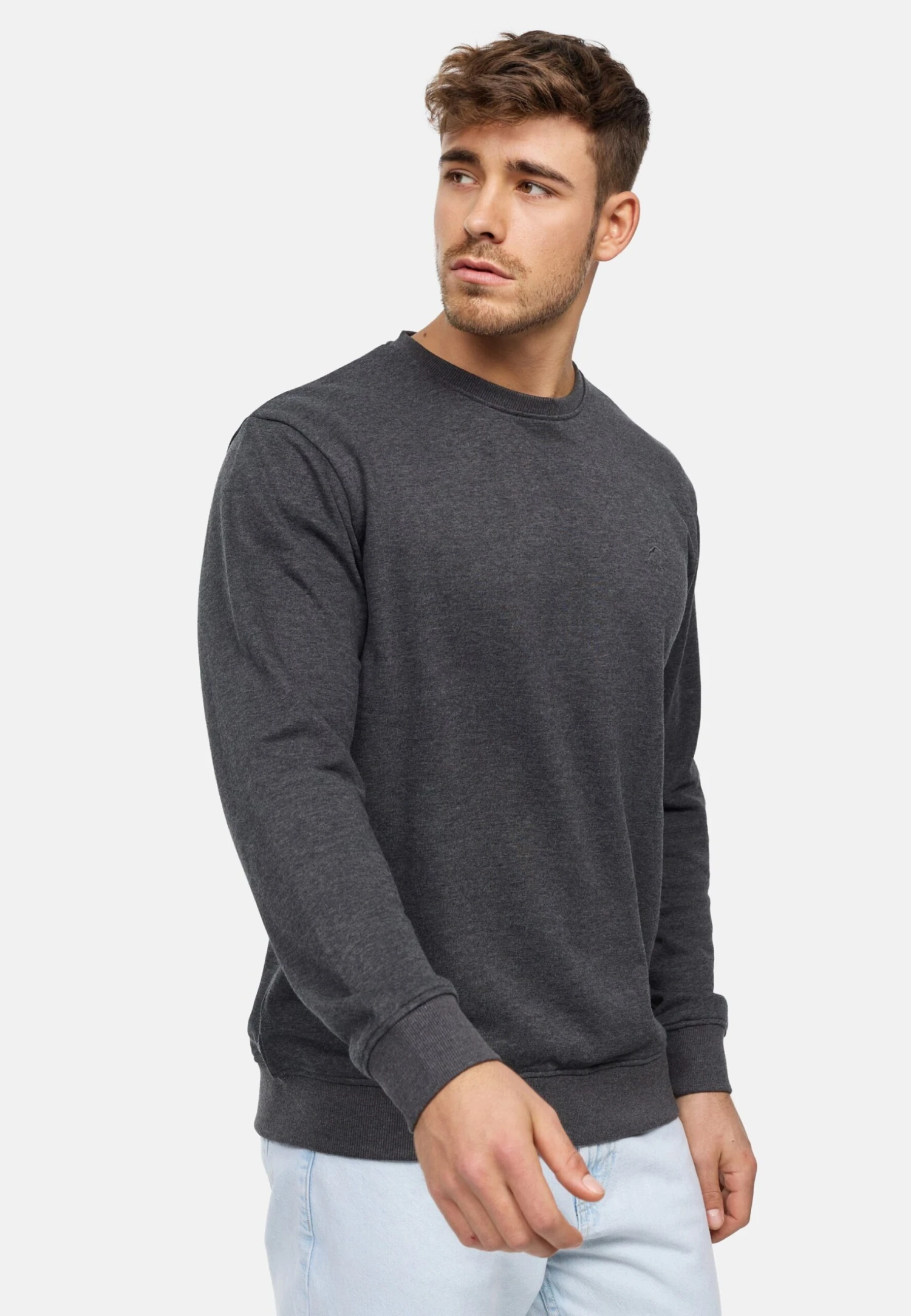 Indicode Jeans Holt - Sweater - Charcoal Mix 3 Indicode Jeans Holt - Sweater - Charcoal Mix - Image 3