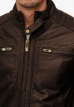 Indicode Jeans Leren Jassen Tussenjas Germo Heren Bruin -Indicode Jeans Verkoop f4eb6296a00d2f842c86e6176abef670