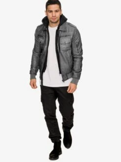 Indicode Jeans Leren Jassen Tussenjas Aaron Heren Rookgrijs -Indicode Jeans Verkoop f5c88e982865b99c730e0673af75fd0a