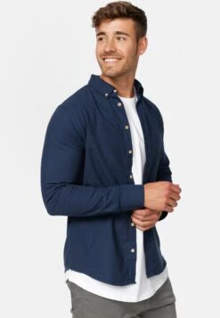 Indicode Jeans Langarm Riverside - Overhemd - Navy Mix -Indicode Jeans Verkoop f64696b9b8104459af80b09dc9260b53