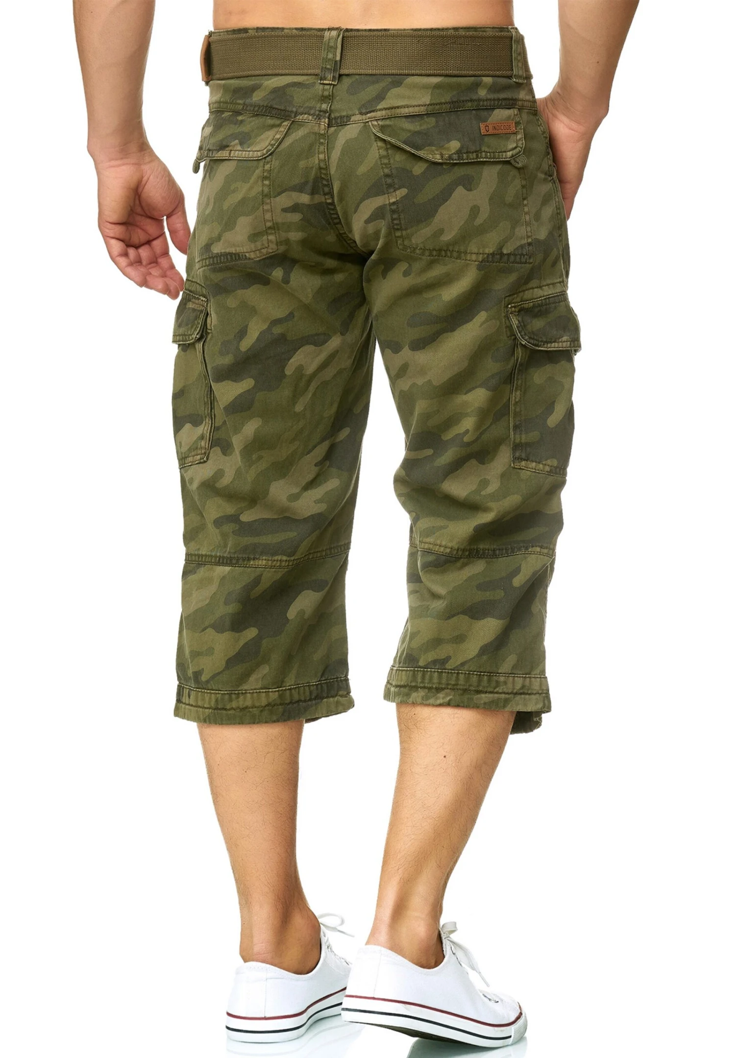 Indicode Jeans Cargo Shorts Regular Cargobroek Nicolas Check Heren Groen / Pastelgroen / Donkergroen 4 Indicode Jeans Cargo Shorts Regular Cargobroek Nicolas Check Heren Groen / Pastelgroen / Donkergroen - Image 4