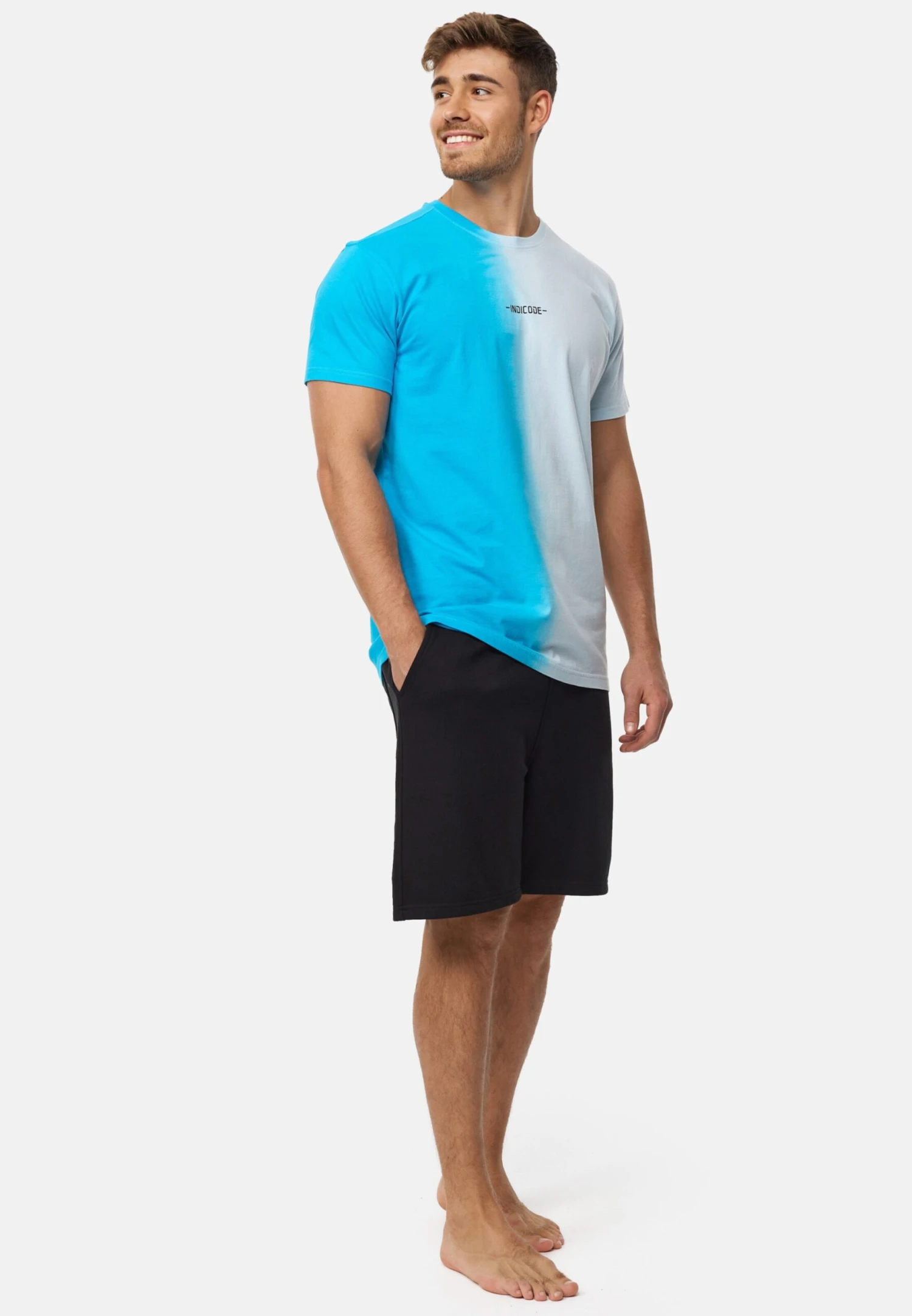 Indicode Jeans T-shirts Shirt INGibs Heren Blauw 3 Indicode Jeans T-shirts Shirt INGibs Heren Blauw - Image 3