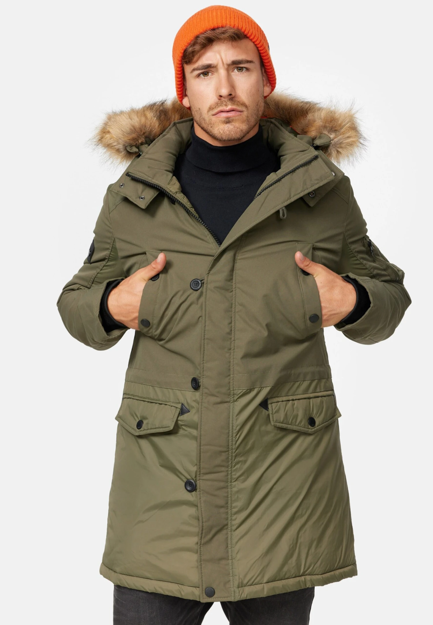 Indicode Jeans Parkas Winterparka Jarl Heren Kaki 2 Indicode Jeans Parkas Winterparka Jarl Heren Kaki - Image 2